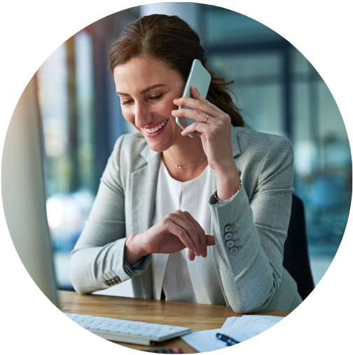 Woman in front of laptop
