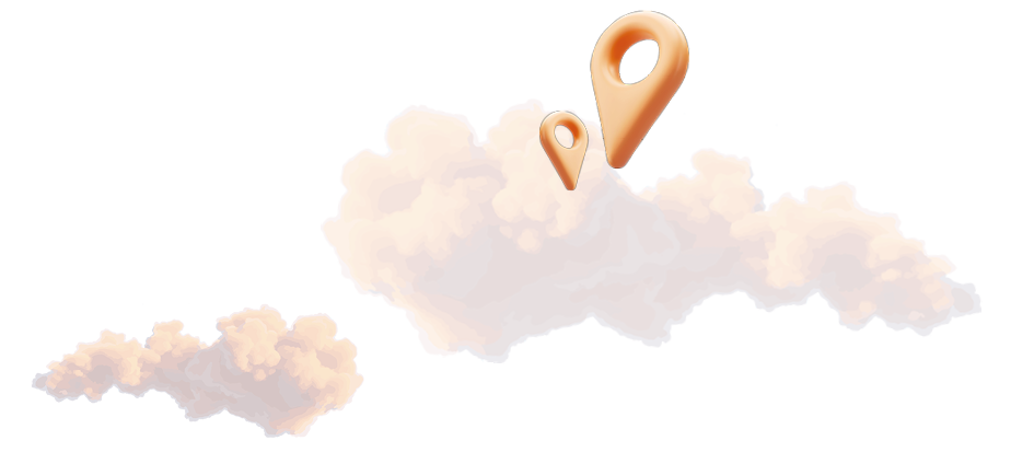 Wolken und Ortsnadeln